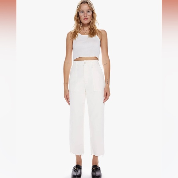 MOTHER Patch Pocket Private Ankle Fray Size 28 NWT